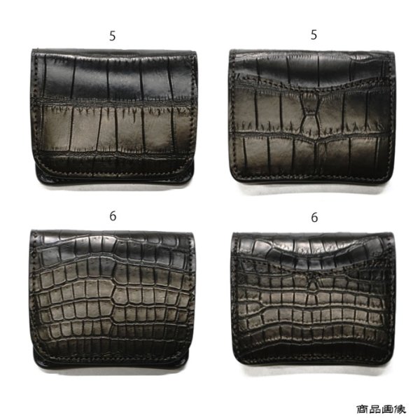 画像11: WILD SWANS（ワイルドスワンズ）CASA（カーサ）コンパクトウォレット/ブラック"クロコダイル"×ブラック"サドルプルアップ" (11)