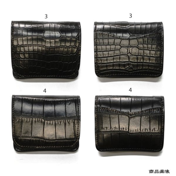 画像10: WILD SWANS（ワイルドスワンズ）CASA（カーサ）コンパクトウォレット/ブラック"クロコダイル"×ブラック"サドルプルアップ" (10)