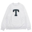 画像1: ※Exclusive※ blurhmsROOTSTOCK（ブラームスルーツストック）Soft&Hard Sweat Crew Neck P.O "T-50"（ソフト&ハードスウェットクルーネックプルオーバー"T-50"）Heather White / Green×Navy（グリーン×ネイビー） (1)