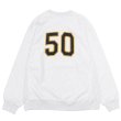 画像2: ※Exclusive※ blurhmsROOTSTOCK（ブラームスルーツストック）Soft&Hard Sweat Crew Neck P.O "T-50"（ソフト&ハードスウェットクルーネックプルオーバー"T-50"）Heather White / Navy×Yellow（ネイビー×イエロー） (2)