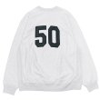 画像2: ※Exclusive※ blurhmsROOTSTOCK（ブラームスルーツストック）Soft&Hard Sweat Crew Neck P.O "T-50"（ソフト&ハードスウェットクルーネックプルオーバー"T-50"）Heather White / Green×Navy（グリーン×ネイビー） (2)