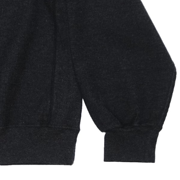 画像5: blurhms ROOTSTOCK（ブラームスルーツストック）Rough&Smooth Thermal Pullover（ラフ&スムースサーマルプルオーバー）/ Heather Charcoal（ヘザーチャコール） (5)