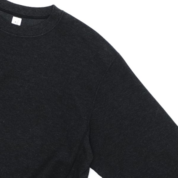 画像4: blurhms ROOTSTOCK（ブラームスルーツストック）Rough&Smooth Thermal Pullover（ラフ&スムースサーマルプルオーバー）/ Heather Charcoal（ヘザーチャコール） (4)