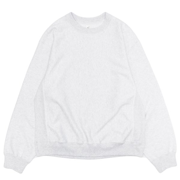 画像1: blurhms ROOTSTOCK（ブラームスルーツストック）Soft&Hard Sweat Crew Neck Pullover（ソフト&ハードスウェットクルーネックプルオーバー）/ Heather White（ヘザーホワイト） (1)