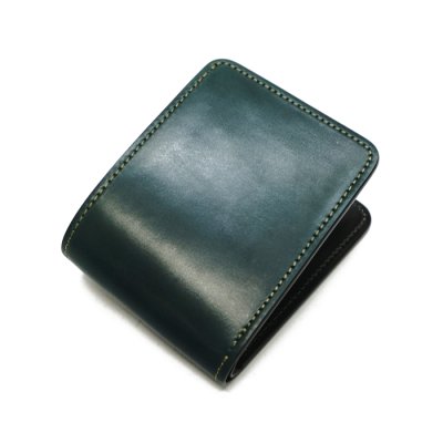 画像1: WILD SWANS(ワイルドスワンズ)WINGS(ウイングス)2つ折りウォレットコインケース無し/Green(グリーン)"シェルコードバン"×Black(ブラック)"サドルプルアップ"
