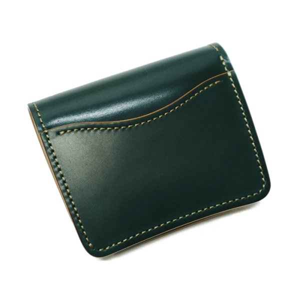 画像9: WILD SWANS（ワイルドスワンズ）CASA（カーサ）コンパクトウォレット/Green（グリーン）"シェルコードバン"×Natural-UN（ナチュラル）"バットストリップナチュラルアングレイズド"  (9)