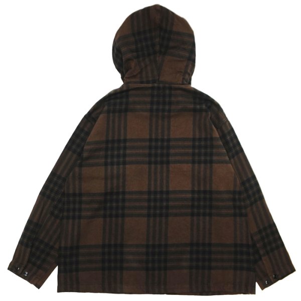 画像2: ENGINEERED GARMENTS（エンジニアードガーメンツ）Cagoule Shirt （カグールシャツ）"Cotton Flannel Plaid" / Brown×Black（ブラウン×ブラック） (2)