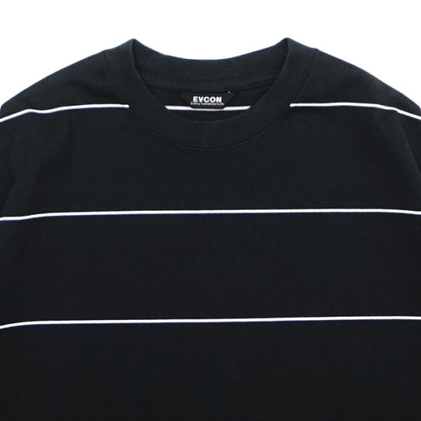 画像3: EVCON（エビコン）BORDER WIDE S/S TEE（ボーダーワイドショートスリーブTシャツ） / Black（ブラック） (3)