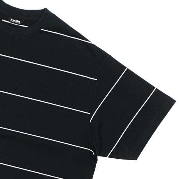 画像4: EVCON（エビコン）BORDER WIDE S/S TEE（ボーダーワイドショートスリーブTシャツ） / Black（ブラック） (4)