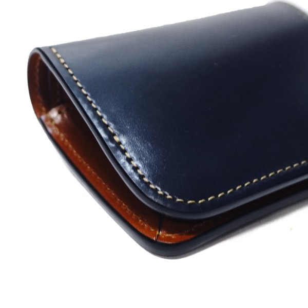 画像4: WILD SWANS（ワイルドスワンズ）CASA（カーサ）コンパクトウォレット/Navy（ネイビー）"シェルコードバン"×Camel（キャメル）"サドルプルアップ" (4)