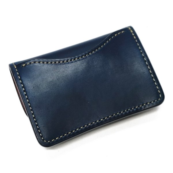 画像7: WILD SWANS（ワイルドスワンズ）TONGUE（タング）マルチコインケース/Navy（ネイビー）"シェルコードバン"×Camel（キャメル）"サドルプルアップ" (7)