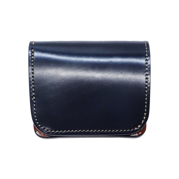 画像1: WILD SWANS（ワイルドスワンズ）CASA（カーサ）コンパクトウォレット/Navy（ネイビー）"シェルコードバン"×Camel（キャメル）"サドルプルアップ" (1)