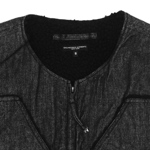 画像4: ENGINEERED GARMENTS（エンジニアードガーメンツ）Over Vest（オーバーベスト）"Cotton Cone Denim" / Black（ブラック） (4)