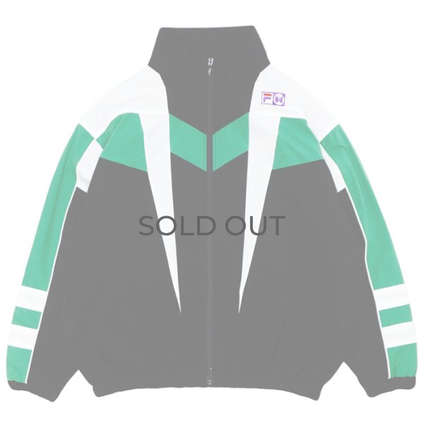 画像1: NEEDLES×FILA（ニードルズ×フィラ）Star Cut Over Sized Windbreaker（スターカットオーバーサイズドウィンドブレイカー）/ Black×Whiet×Green（ブラック×ホワイト×グリーン） (1)