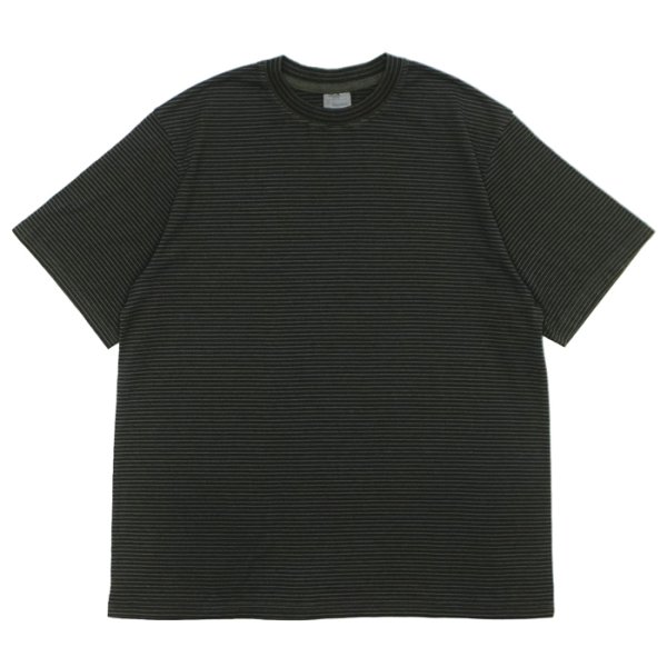 画像1: Yonetomi NEW BASIC（ヨネトミニューベーシック）GARMENT DYE BORDER T-SHIRT（ガーメントダイボーダーTシャツ）/ D,Gray×D,Gray（ダークグレー×ダークグレー） (1)