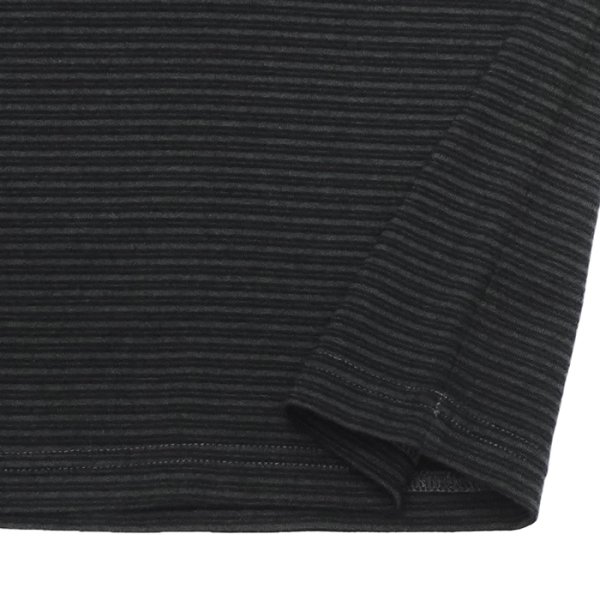 画像5: Yonetomi NEW BASIC（ヨネトミニューベーシック）GARMENT DYE BORDER T-SHIRT（ガーメントダイボーダーTシャツ）/ OFF BLACK×OFF BLACK（オフブラック×オフブラック） (5)