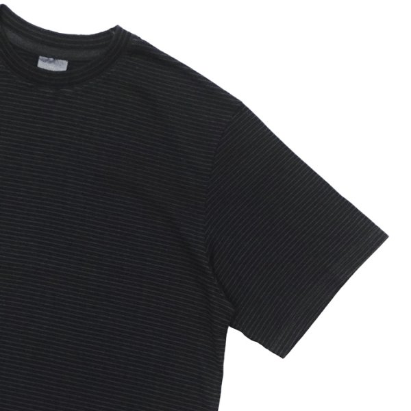 画像4: Yonetomi NEW BASIC（ヨネトミニューベーシック）GARMENT DYE BORDER T-SHIRT（ガーメントダイボーダーTシャツ）/ OFF BLACK×OFF BLACK（オフブラック×オフブラック） (4)