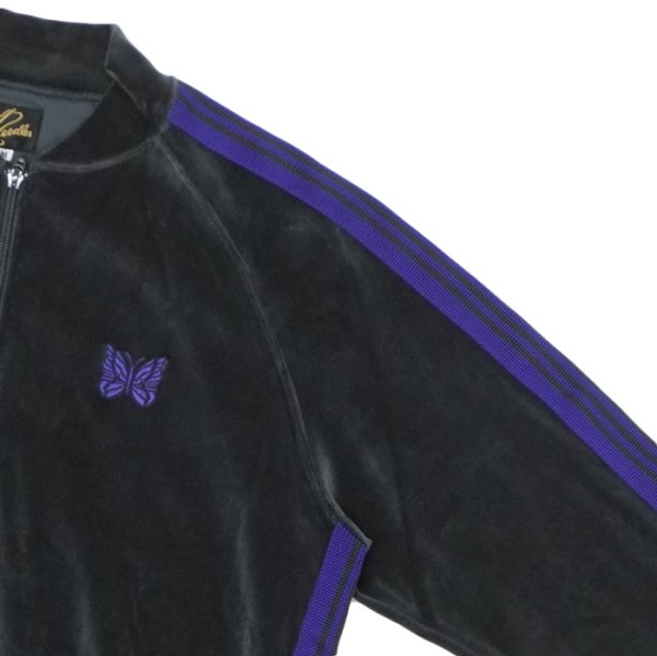 画像5: NEEDLES（ニードルズ）Rib Collar Track Jacket（リブカラートラックジャケット）"C/PE Velour" / Charcoal（チャコール） (5)