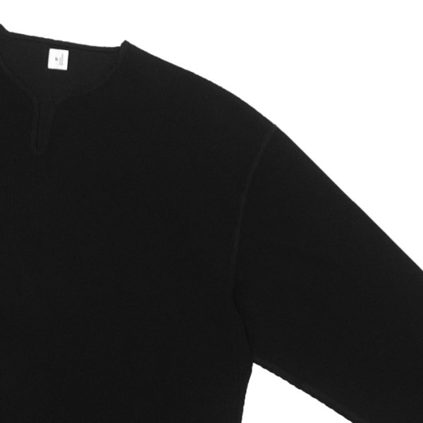 画像4: blurhms ROOTSTOCK（ブラームスルーツストック）Rough&Smooth Thermal Over-Neck L/S（ラフ&スムースサーマルオーバーネックシャツ ロングスリーブ）/ Black（ブラック） (4)