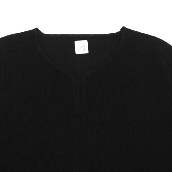 画像3: blurhms ROOTSTOCK（ブラームスルーツストック）Rough&Smooth Thermal Over-Neck L/S（ラフ&スムースサーマルオーバーネックシャツ ロングスリーブ）/ Black（ブラック） (3)