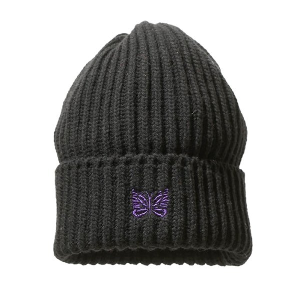 画像1: NEEDLES（ニードルズ）Watch Cap（ワッチキャップ）"Shetland Wool" / Black（ブラック） (1)