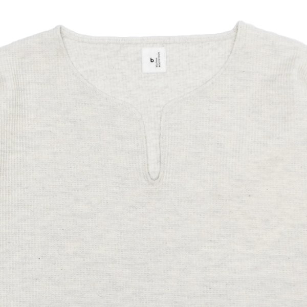 画像3: blurhms ROOTSTOCK（ブラームスルーツストック）Rough&Smooth Thermal Over-Neck L/S（ラフ&スムースサーマルオーバーネックシャツ ロングスリーブ）/ Heather Oatmeal（ヘザーオートミール） (3)