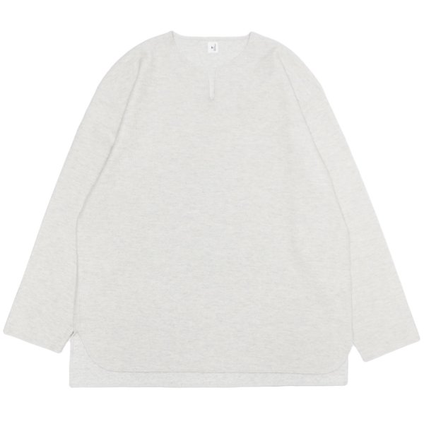 画像1: blurhms ROOTSTOCK（ブラームスルーツストック）Rough&Smooth Thermal Over-Neck L/S（ラフ&スムースサーマルオーバーネックシャツ ロングスリーブ）/ Heather Oatmeal（ヘザーオートミール） (1)