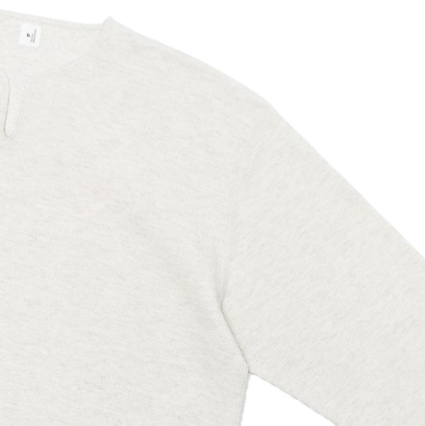画像4: blurhms ROOTSTOCK（ブラームスルーツストック）Rough&Smooth Thermal Over-Neck L/S（ラフ&スムースサーマルオーバーネックシャツ ロングスリーブ）/ Heather Oatmeal（ヘザーオートミール） (4)