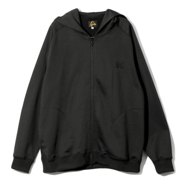 画像1: NEEDLES（ニードルズ）Zipper Hoody（ジッパーフーディ）"Bright Jersey" / Black（ブラック） (1)