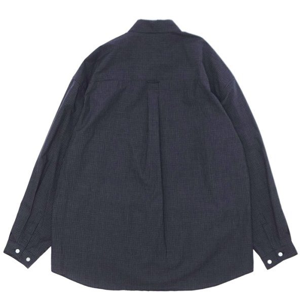 画像2: EVCON（エビコン）GRAPHCHECK TYPEWRITER L/S SHIRT（グラフチェックタイプライターロングスリーブシャツ） / D.NAVY （ダークネイビー） (2)