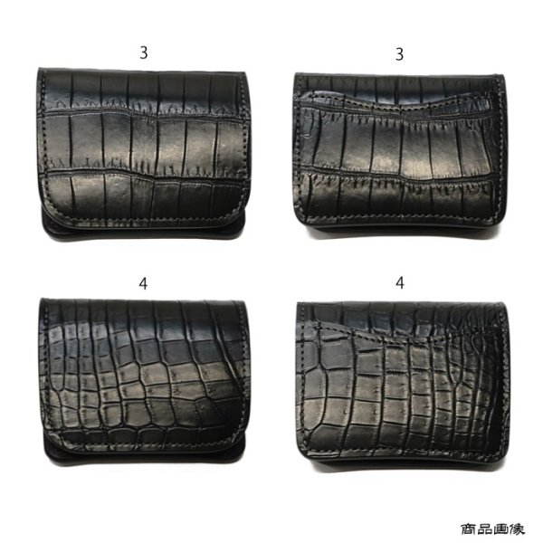 画像11: WILD SWANS（ワイルドスワンズ）CASA（カーサ）コンパクトウォレット/ブラック"クロコダイル"×パープル"ブッテーロ" (11)
