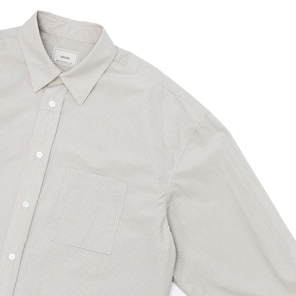 画像4: EVCON（エビコン）GRAPHCHECK TYPEWRITER L/S SHIRT（グラフチェックタイプライターロングスリーブシャツ） / Off White （オフホワイト） (4)