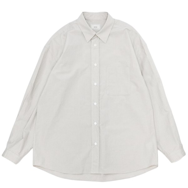 画像1: EVCON（エビコン）GRAPHCHECK TYPEWRITER L/S SHIRT（グラフチェックタイプライターロングスリーブシャツ） / Off White （オフホワイト） (1)