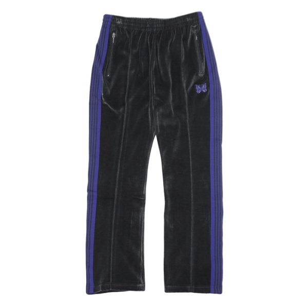 画像1: NEEDLES（ニードルズ）Narrow Track Pant（ナロートラックパンツ）"C/PE Velour" / Charcoal（チャコール） (1)