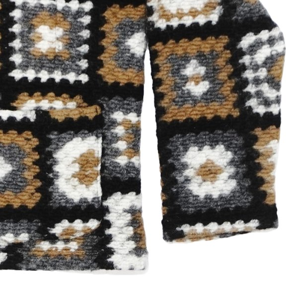 画像5: ENGINEERED GARMENTS（エンジニアードガーメンツ）Knit Cardigan（ニットカーディガン）"Wool Poly Chenille" / White×Black（ホワイト×ブラック） (5)