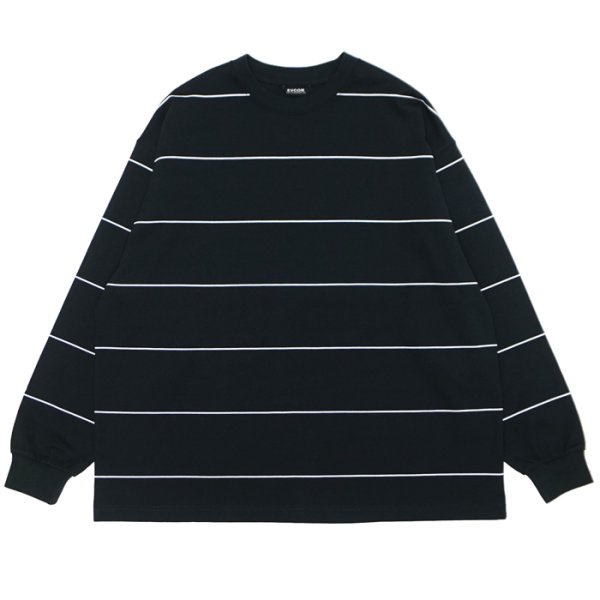 画像1: EVCON（エビコン）BORDER WIDE L/S TEE（ボーダーワイドショートスリーブTシャツ） / Black（ブラック） (1)