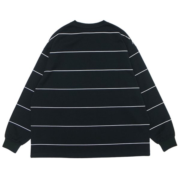 画像2: EVCON（エビコン）BORDER WIDE L/S TEE（ボーダーワイドショートスリーブTシャツ） / Black（ブラック） (2)