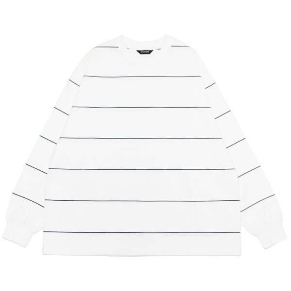 画像1: EVCON（エビコン）BORDER WIDE L/S TEE（ボーダーワイドショートスリーブTシャツ） / White（ホワイト） (1)