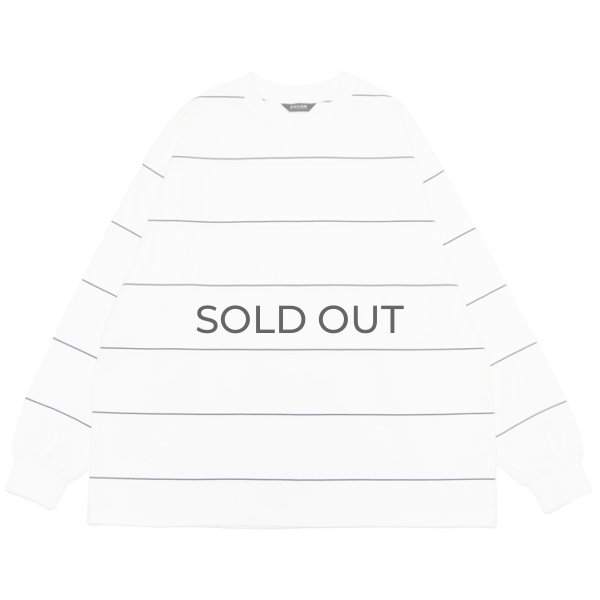 画像1: EVCON（エビコン）BORDER WIDE L/S TEE（ボーダーワイドショートスリーブTシャツ） / White（ホワイト） (1)