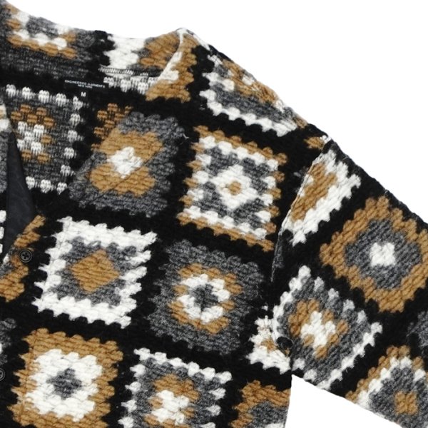 画像4: ENGINEERED GARMENTS（エンジニアードガーメンツ）Knit Cardigan（ニットカーディガン）"Wool Poly Chenille" / White×Black（ホワイト×ブラック） (4)