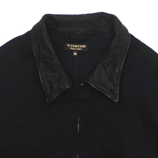画像4: *A VONTADE（アボンタージ）Denim Zip Work Jacket（デニムジップワークジャケット）"Black Denim / Leather Collar" / Black（ブラック） (4)