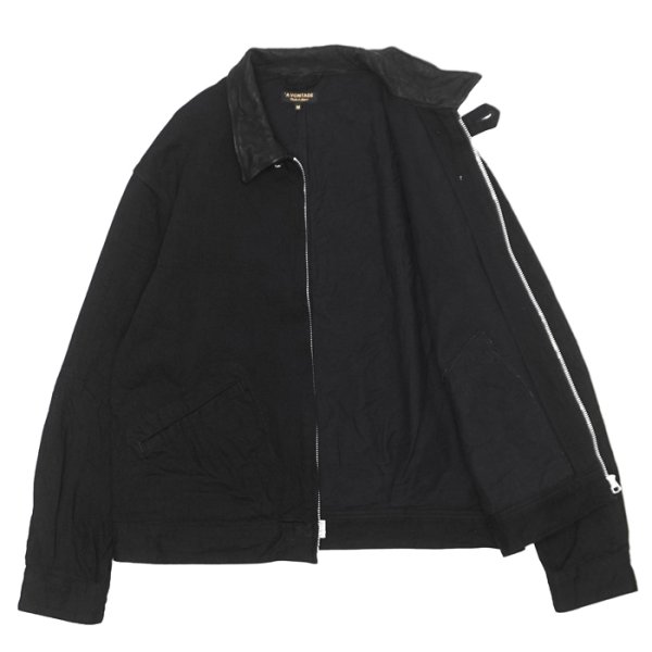 画像3: *A VONTADE（アボンタージ）Denim Zip Work Jacket（デニムジップワークジャケット）"Black Denim / Leather Collar" / Black（ブラック） (3)