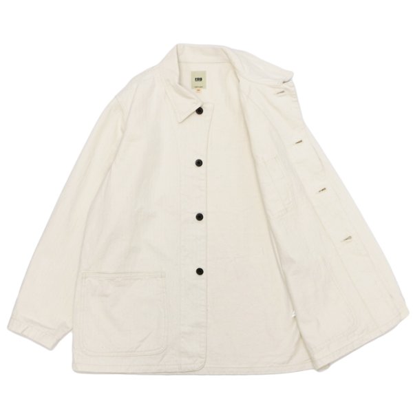 画像3: F.O.B FACTORY（エフオービーファクトリー）N-3 UTILITY JACKET（N-3 ユーティリティジャケット）”Cotton Herringbone Twill” / Ecru（エクリュ） (3)