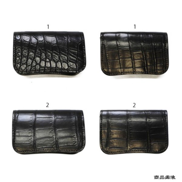 画像7: WILD SWANS（ワイルドスワンズ）GENERAL（ジェネラル）カードケース/ブラック"クロコダイル"×ブラック"サドルプルアップ" (7)