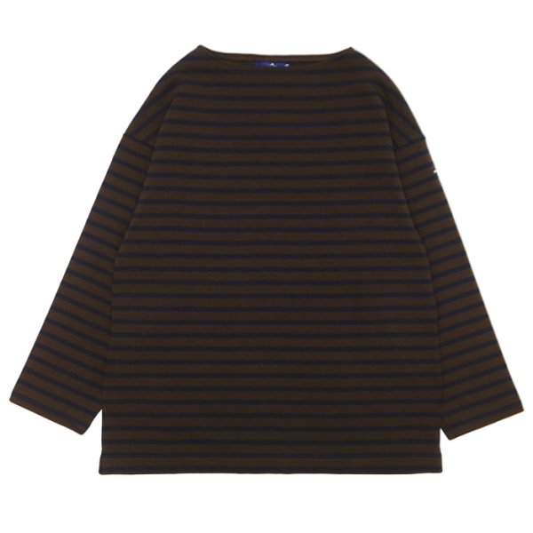 画像1: SAINT JAMES（セントジェームス）OUESSANT LOOSE（ウエッソン・ルーズ）"BORDER"/ CHOCO×NAVY（チョコレートブラウン×ネイビー） (1)