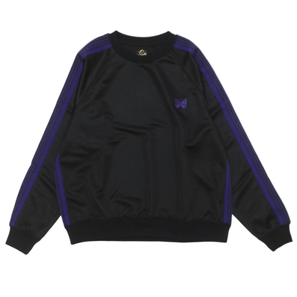 画像1: NEEDLES（ニードルズ）Track Crew Neck Shirt（トラッククルーネックシャツ）"Poly Smooth" / Black（ブラック） (1)