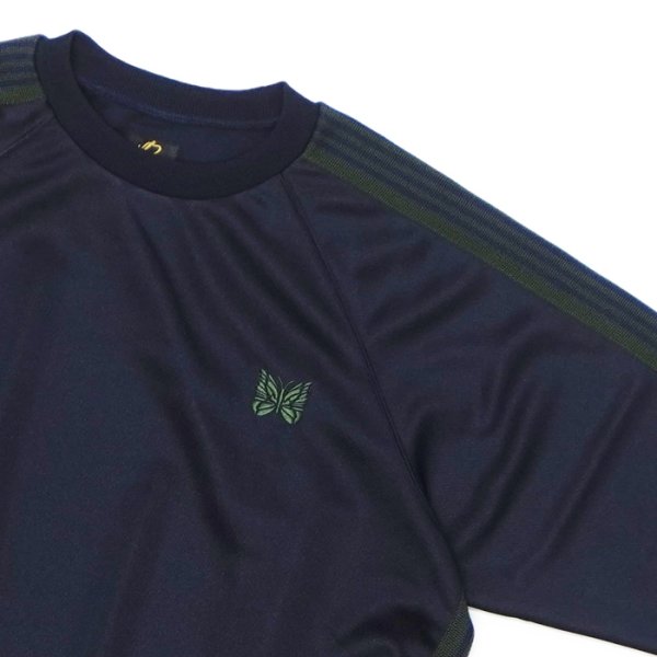画像4: NEEDLES（ニードルズ）Track Crew Neck Shirt（トラッククルーネックシャツ）"Poly Smooth" / Navy（ネイビー） (4)