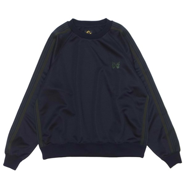 画像1: NEEDLES（ニードルズ）Track Crew Neck Shirt（トラッククルーネックシャツ）"Poly Smooth" / Navy（ネイビー） (1)