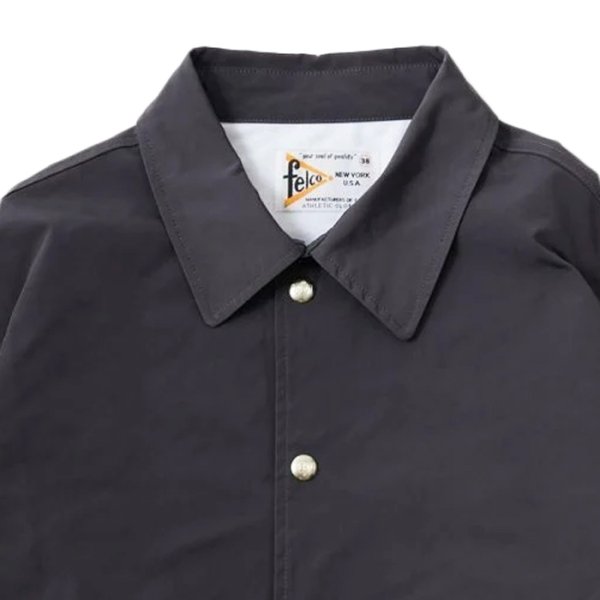 画像4: FELCO（フェルコ）SET IN SLEEVE COACH JACKET（セットインスリーブコーチジャケット）"SNAP BUTTON FRONT W/FLANNEL LINING” / Navy （ネイビー）・Charcoal（チャコール） (4)