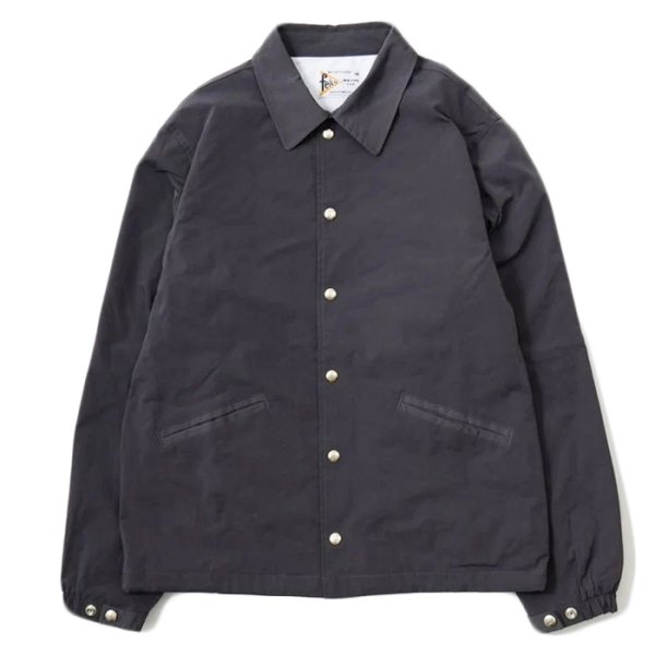 画像2: FELCO（フェルコ）SET IN SLEEVE COACH JACKET（セットインスリーブコーチジャケット）"SNAP BUTTON FRONT W/FLANNEL LINING” / Navy （ネイビー）・Charcoal（チャコール） (2)